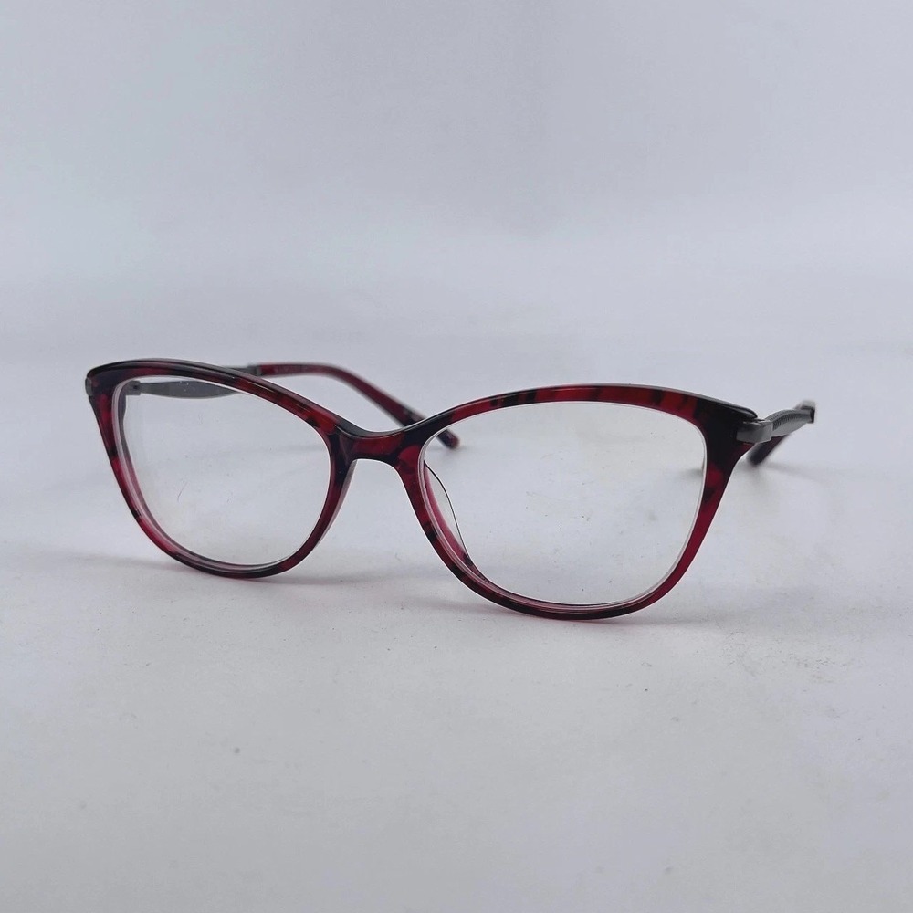 Badgley Mischka Alecia Womens Eyeglasses Frame Red & Black Cat Eye 52-16-135‎ mm